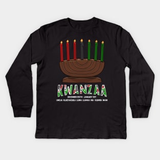 Kwanzaa Kinara Candle Kids Long Sleeve T-Shirt